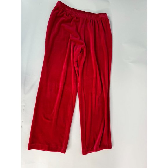 Marisa Christina Elastic Waist Pant Size Medium Red Cotton Blend Velour - Picture 10 of 16